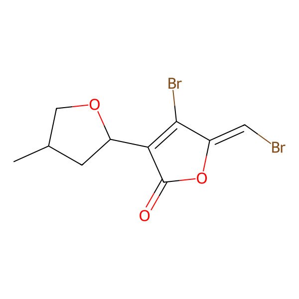 2D Structure of 4-Bromo-5-(bromomethylidene)-3-(4-methyloxolan-2-yl)furan-2-one