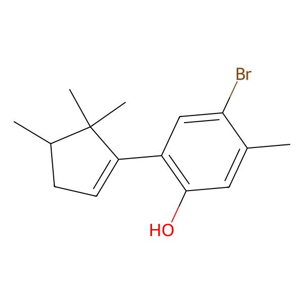 2D Structure of 4-bromo-5-methyl-2-[(4R)-4,5,5-trimethylcyclopenten-1-yl]phenol