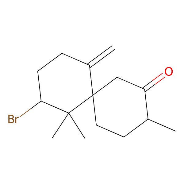 2D Structure of 4-Bromo-5,5,9-trimethyl-1-methylidenespiro[5.5]undecan-10-one
