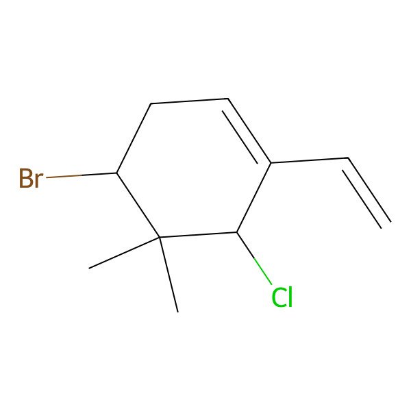 2D Structure of 4-Bromo-6-chloro-1-ethenyl-5,5-dimethylcyclohexene