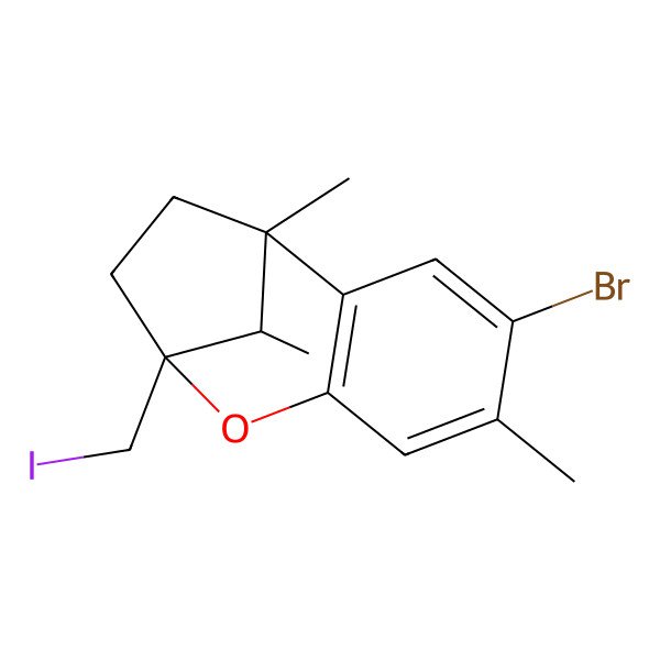 2D Structure of 4-Bromo-9-(iodomethyl)-1,5,12-trimethyl-8-oxatricyclo dodeca-2,4,6-triene