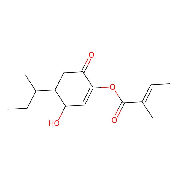 2D Structure of (4-Butan-2-yl-3-hydroxy-6-oxocyclohexen-1-yl) 2-methylbut-2-enoate