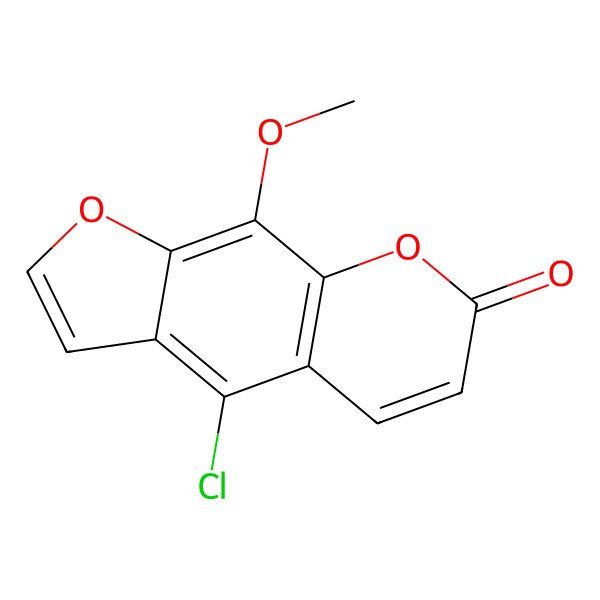 2D Structure of 4-Chloro-9-methoxy-7H-furo(3,2-g)chromen-7-one