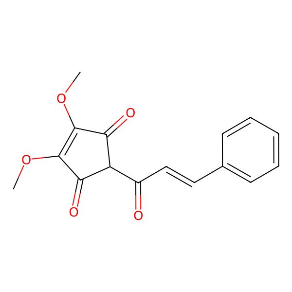 2D Structure of 4-Cyclopentene-1,3-dione, 4,5-dimethoxy-2-[(2E)-1-oxo-3-phenyl-2-propen-1-yl]-