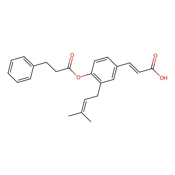 2D Structure of 4-Dihydrocinnamoyloxy-3-prenylcinnamic acid