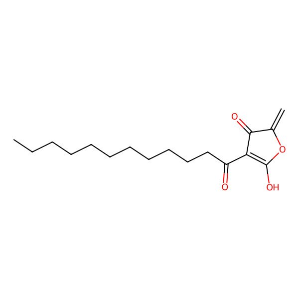 2D Structure of 4-dodecanoyl-5-hydroxy-2-methylidenefuran-3-one