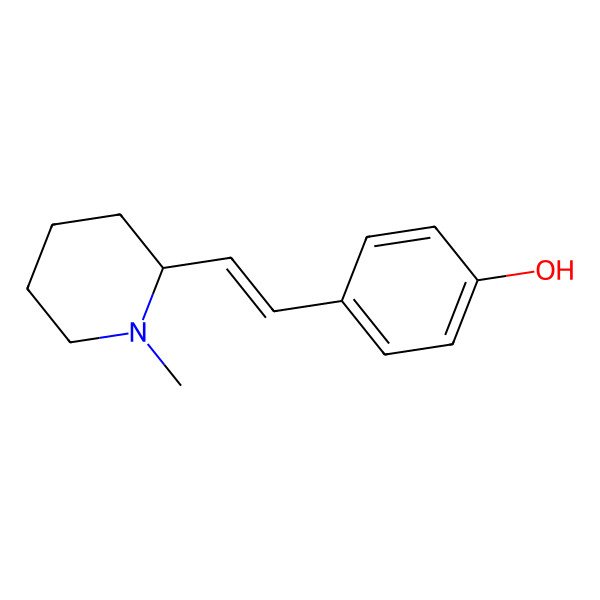 2D Structure of 4-[(E)-2-[(2S)-1-methylpiperidin-2-yl]ethenyl]phenol