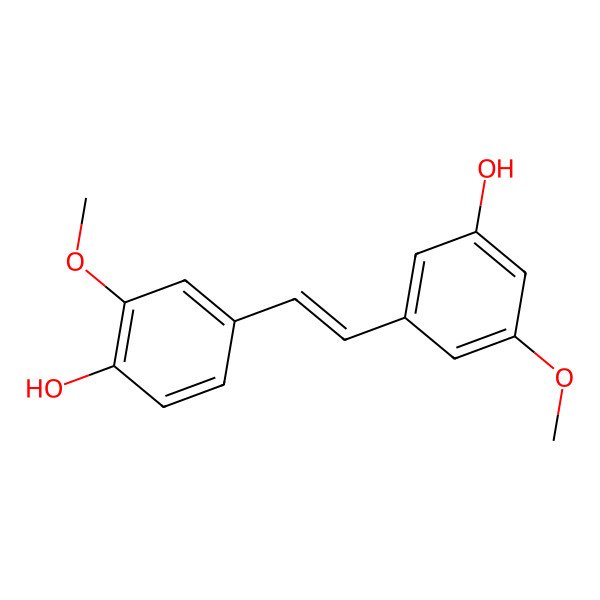 2D Structure of 4-[(E)-2-(3-hydroxy-5-methoxyphenyl)ethenyl]-2-methoxyphenol