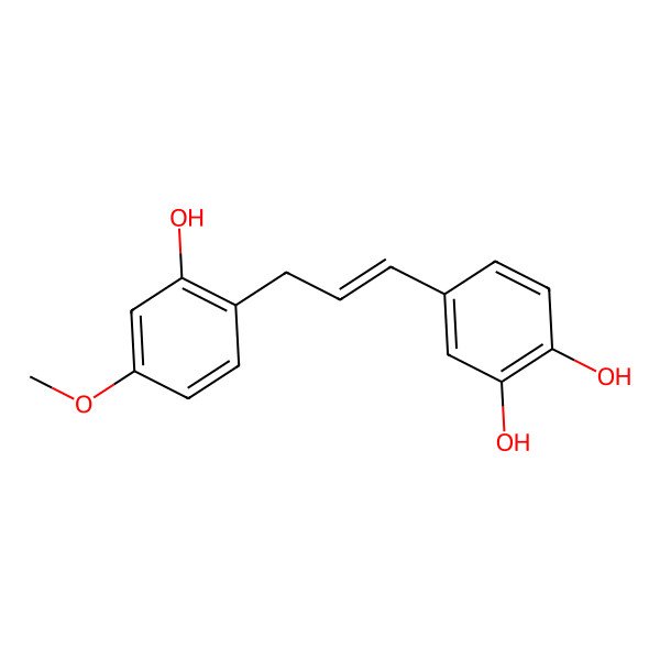 2D Structure of 4-[(E)-3-(2-hydroxy-4-methoxyphenyl)prop-1-enyl]benzene-1,2-diol
