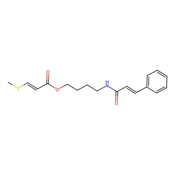2D Structure of 4-[[(E)-3-phenylprop-2-enoyl]amino]butyl (E)-3-methylsulfanylprop-2-enoate