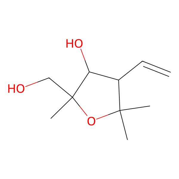 2D Structure of 4-Ethenyl-2-(hydroxymethyl)-2,5,5-trimethyloxolan-3-ol