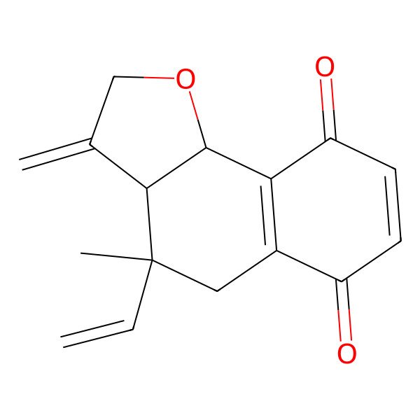 2D Structure of 4-ethenyl-4-methyl-3-methylidene-5,9b-dihydro-3aH-benzo[g][1]benzofuran-6,9-dione