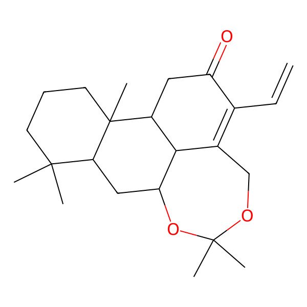 2D Structure of 4-Ethenyl-8,8,13,13,17-pentamethyl-7,9-dioxatetracyclo[8.7.1.05,18.012,17]octadec-4-en-3-one