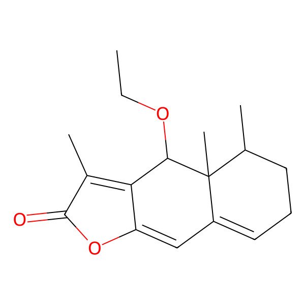 2D Structure of 4-Ethoxy-3,4a,5-trimethyl-4,5,6,7-tetrahydrobenzo[f][1]benzofuran-2-one