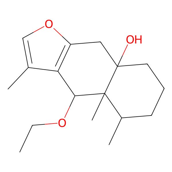 2D Structure of 4-Ethoxy-3,4a,5-trimethyl-4,5,6,7,8,9-hexahydrobenzo[f][1]benzofuran-8a-ol