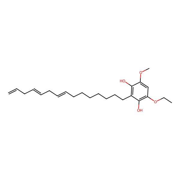 2D Structure of 4-Ethoxy-6-methoxy-2-pentadeca-8,11,14-trienylbenzene-1,3-diol