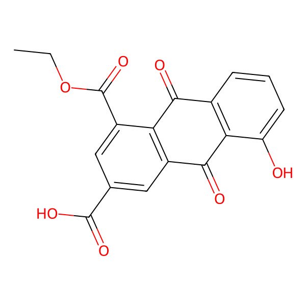 2D Structure of 4-Ethoxycarbonyl-8-hydroxy-9,10-dioxoanthracene-2-carboxylic acid
