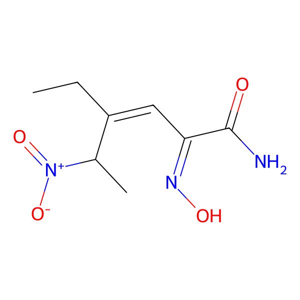 2D Structure of 4-Ethyl-2-hydroxyimino-5-nitrohex-3-enamide