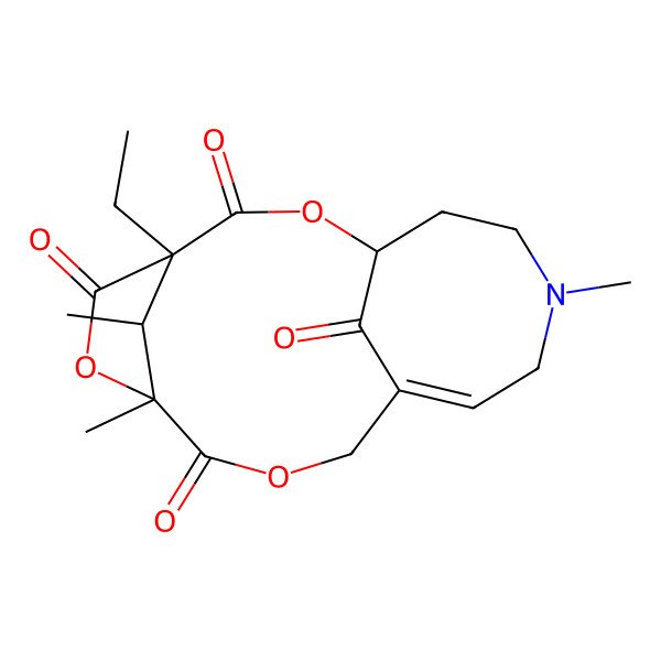 2D Structure of 4-Ethyl-7,14,18-trimethyl-2,6,9-trioxa-14-azatricyclo[9.5.1.14,7]octadec-11-ene-3,5,8,17-tetrone