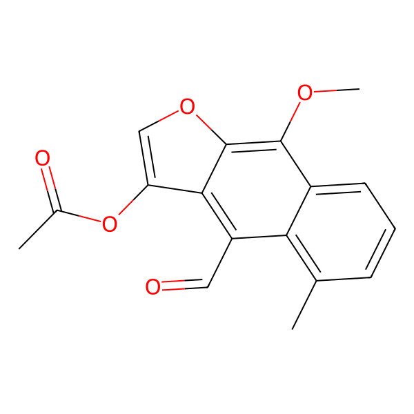 2D Structure of (4-Formyl-9-methoxy-5-methylbenzo[f][1]benzofuran-3-yl) acetate