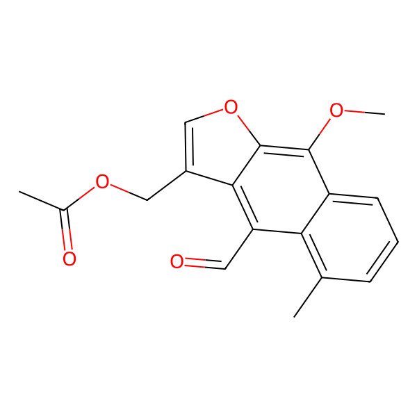 2D Structure of (4-Formyl-9-methoxy-5-methylbenzo[f][1]benzofuran-3-yl)methyl acetate