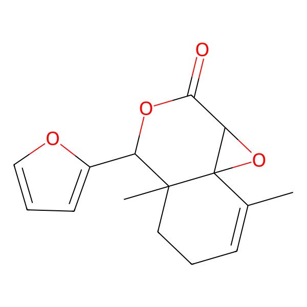 2D Structure of 4-(Furan-2-yl)-4a,8-dimethyl-1a,4,5,6-tetrahydrooxireno[2,3-d]isochromen-2-one
