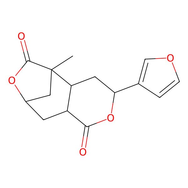 2D Structure of 4-(Furan-3-yl)-1-methyl-5,10-dioxatricyclo[7.2.1.02,7]dodecane-6,11-dione