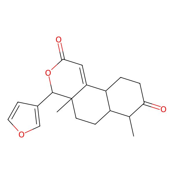 2D Structure of 4-(Furan-3-yl)-4a,7-dimethyl-4,5,6,6a,7,9,10,10a-octahydrobenzo[f]isochromene-2,8-dione