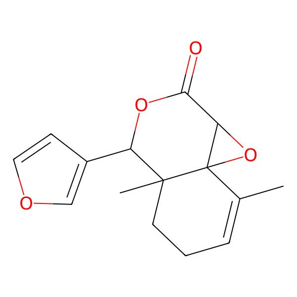 2D Structure of 4-(Furan-3-yl)-4a,8-dimethyl-1a,4,5,6-tetrahydrooxireno[2,3-d]isochromen-2-one