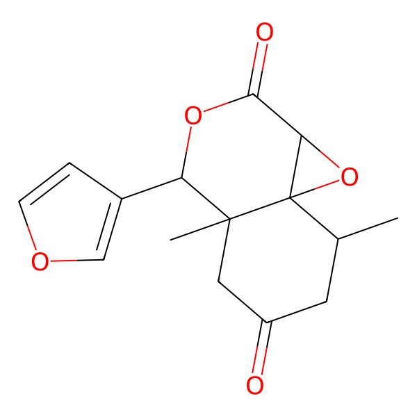 2D Structure of 4-(furan-3-yl)-4a,8-dimethyl-4,5,7,8-tetrahydro-1aH-oxireno[2,3-d]isochromene-2,6-dione