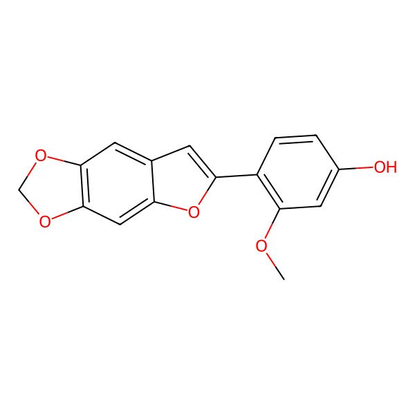 2D Structure of 4-Furo[2,3-f][1,3]benzodioxol-6-yl-3-methoxyphenol