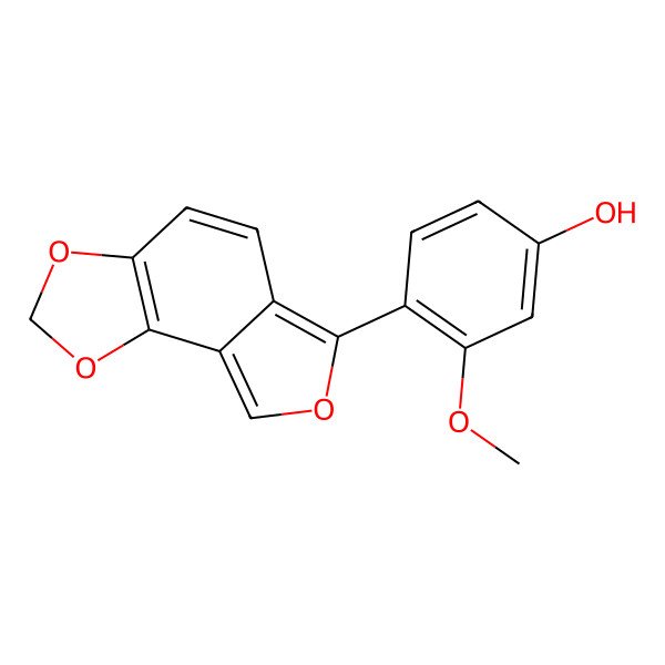 2D Structure of 4-Furo[3,4-g][1,3]benzodioxol-6-yl-3-methoxyphenol