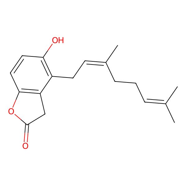 2D Structure of 4-Geranyl-5-hydroxy-2(3h)-benzofuranone 2D Structure of 4-Geranyl-5-hydroxy-2(3h)-benzofuranone