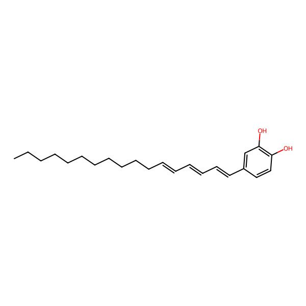 2D Structure of 4-Heptadeca-1,3,5-trienylbenzene-1,2-diol