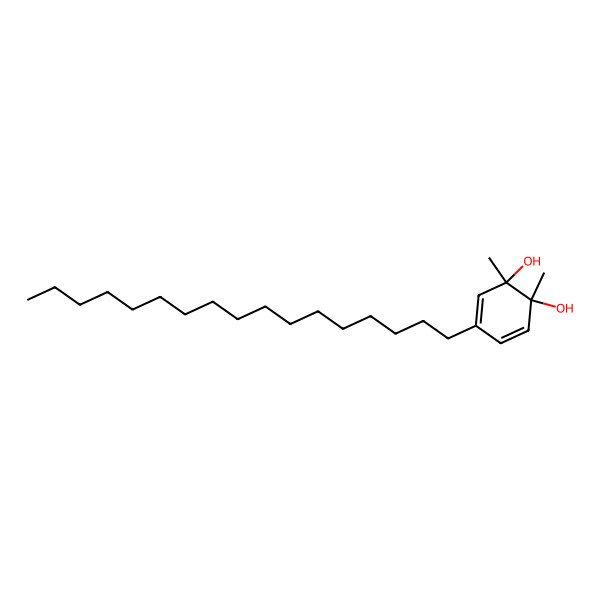 2D Structure of 4-Heptadecyl-1,2-dimethylcyclohexa-3,5-diene-1,2-diol