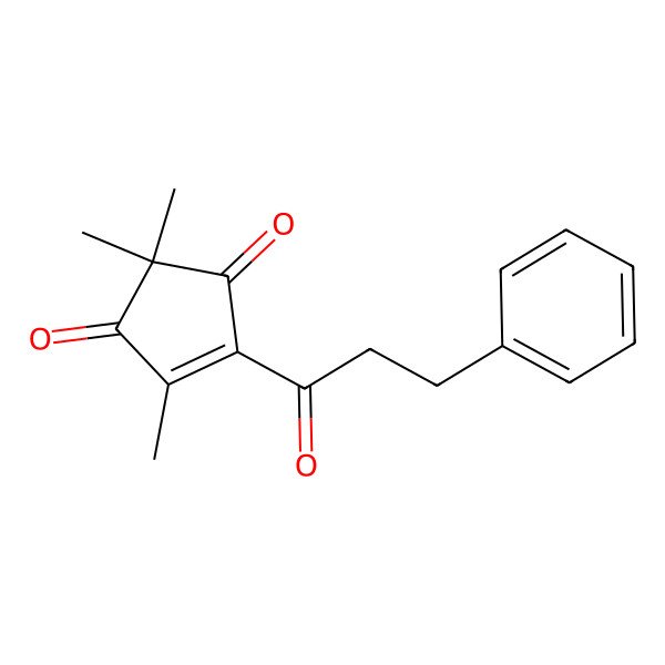 2D Structure of 4-Hydrocinnamoyl-2,2,5-trimethyl-4-cyclopentene-1,3-dione