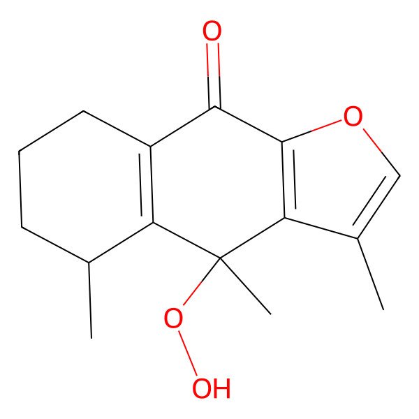 2D Structure of 4-Hydroperoxy-3,4,5-trimethyl-5,6,7,8-tetrahydrobenzo[f][1]benzofuran-9-one