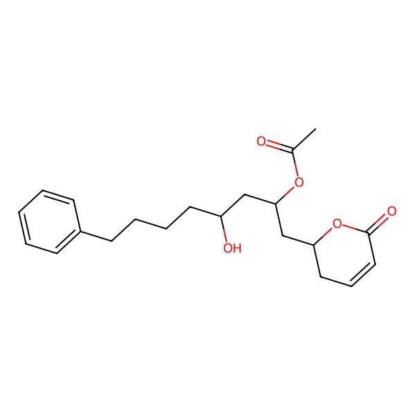2D Structure of [4-Hydroxy-1-(6-oxo-2,3-dihydropyran-2-yl)-8-phenyloctan-2-yl] acetate