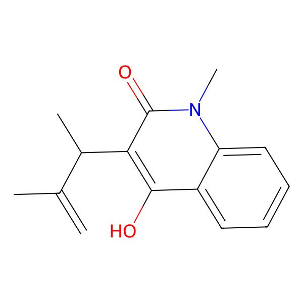 2D Structure of 4-Hydroxy-1-methyl-3-(3-methylbut-3-en-2-yl)quinolin-2(1H)-one 2D Structure of 4-Hydroxy-1-methyl-3-(3-methylbut-3-en-2-yl)quinolin-2(1H)-one