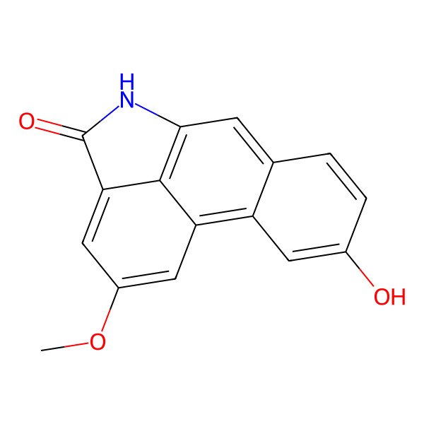 2D Structure of 4-Hydroxy-14-methoxy-10-azatetracyclo[7.6.1.02,7.012,16]hexadeca-1,3,5,7,9(16),12,14-heptaen-11-one