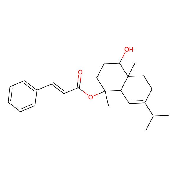 2D Structure of (4-Hydroxy-1,4a-dimethyl-7-propan-2-yl-2,3,4,5,6,8a-hexahydronaphthalen-1-yl) 3-phenylprop-2-enoate