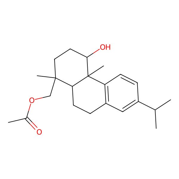 2D Structure of (4-Hydroxy-1,4a-dimethyl-7-propan-2-yl-2,3,4,9,10,10a-hexahydrophenanthren-1-yl)methyl acetate