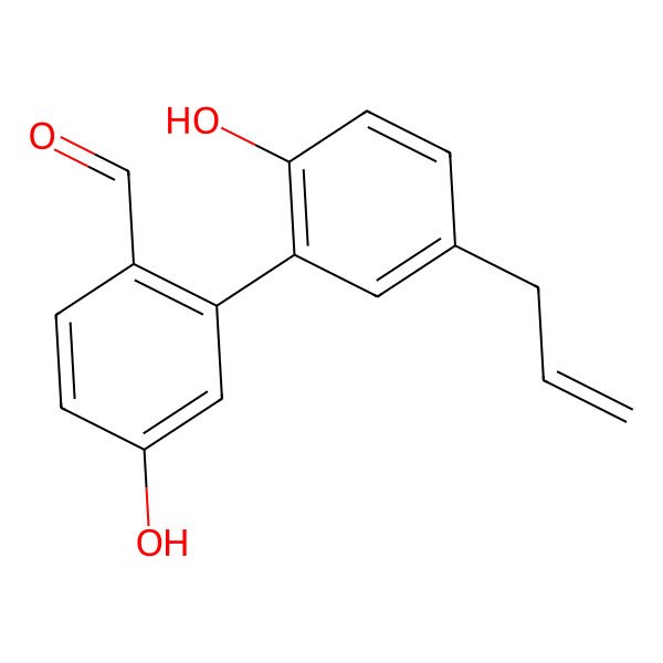 2D Structure of 4-Hydroxy-2-(2-hydroxy-5-prop-2-enylphenyl)benzaldehyde