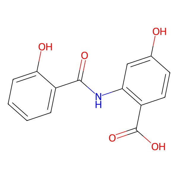 2D Structure of 4-Hydroxy-2-((2-hydroxybenzoyl)amino)benzoic acid