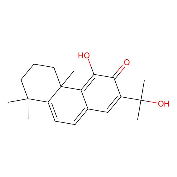 2D Structure of 4-hydroxy-2-(2-hydroxypropan-2-yl)-4b,8,8-trimethyl-6,7-dihydro-5H-phenanthren-3-one