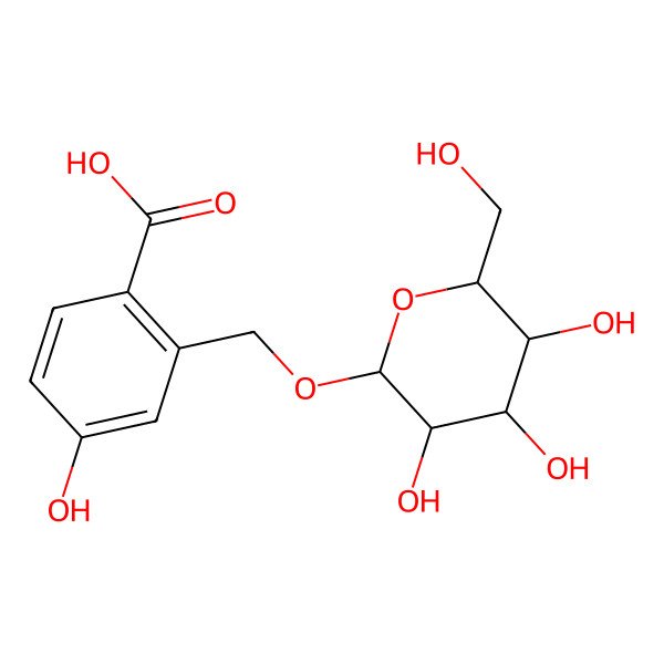 2D Structure of 4-Hydroxy-2-[[3,4,5-trihydroxy-6-(hydroxymethyl)oxan-2-yl]oxymethyl]benzoic acid