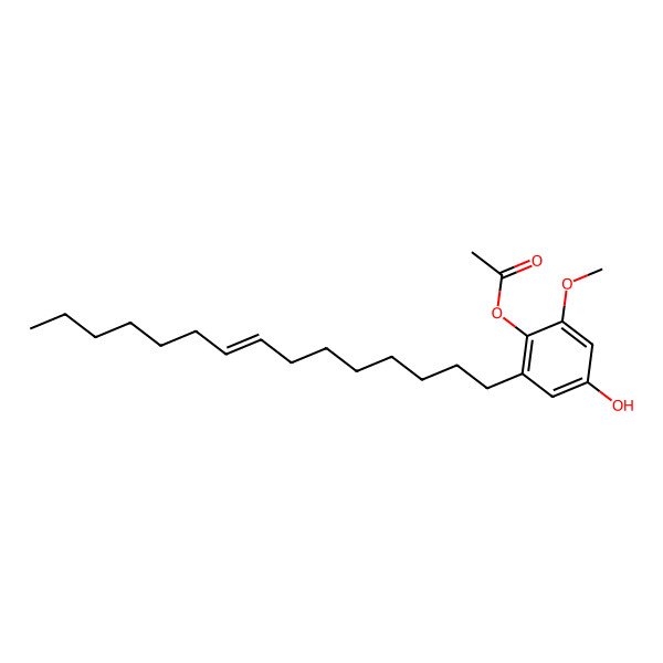 2D Structure of [4-hydroxy-2-methoxy-6-[(Z)-pentadec-8-enyl]phenyl] acetate