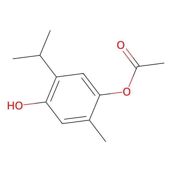 2D Structure of (4-Hydroxy-2-methyl-5-propan-2-ylphenyl) acetate 2D Structure of (4-Hydroxy-2-methyl-5-propan-2-ylphenyl) acetate