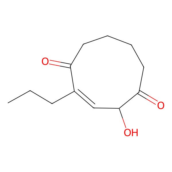 2D Structure of 4-Hydroxy-2-propylcyclonon-2-ene-1,5-dione