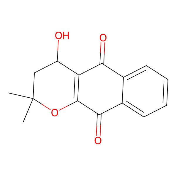 2D Structure of 4-Hydroxy-2,2-dimethyl-3,4-dihydrobenzo[g]chromene-5,10-dione